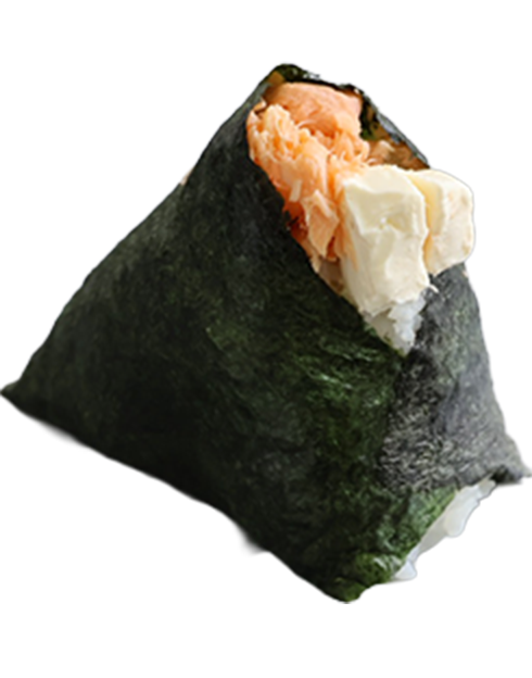 クリームチーズ鮭おにぎり写真